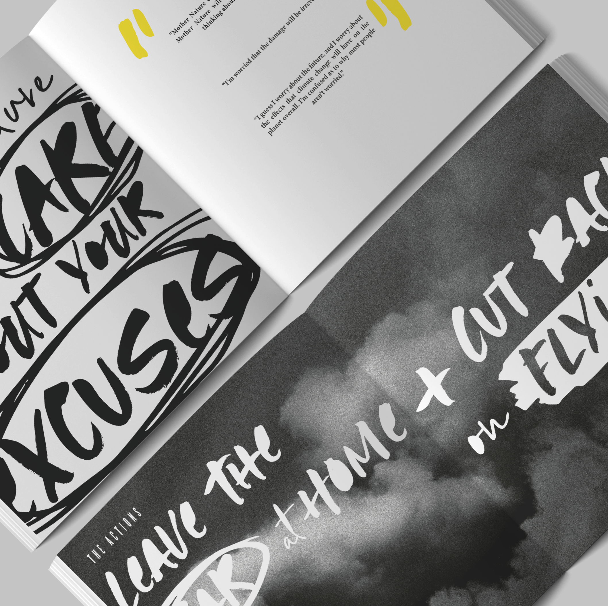 Booklet mock up featuring a typographic design