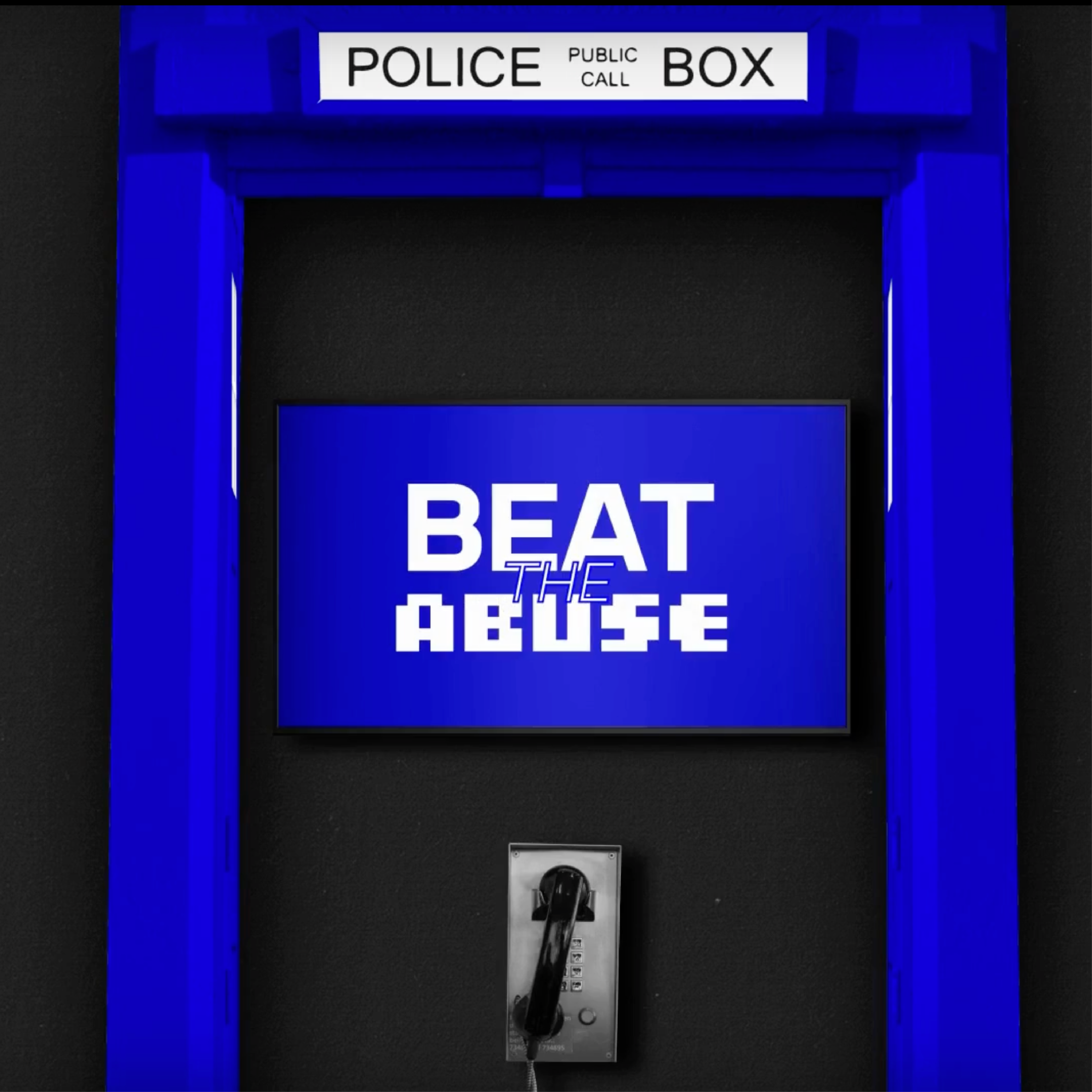 Graphic mock up of police telephone box