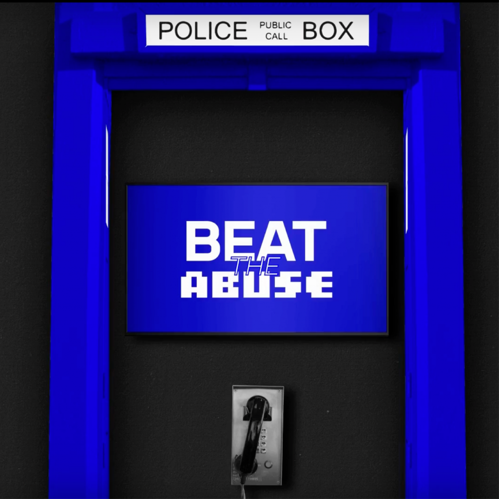 Graphic mock up of police telephone box
