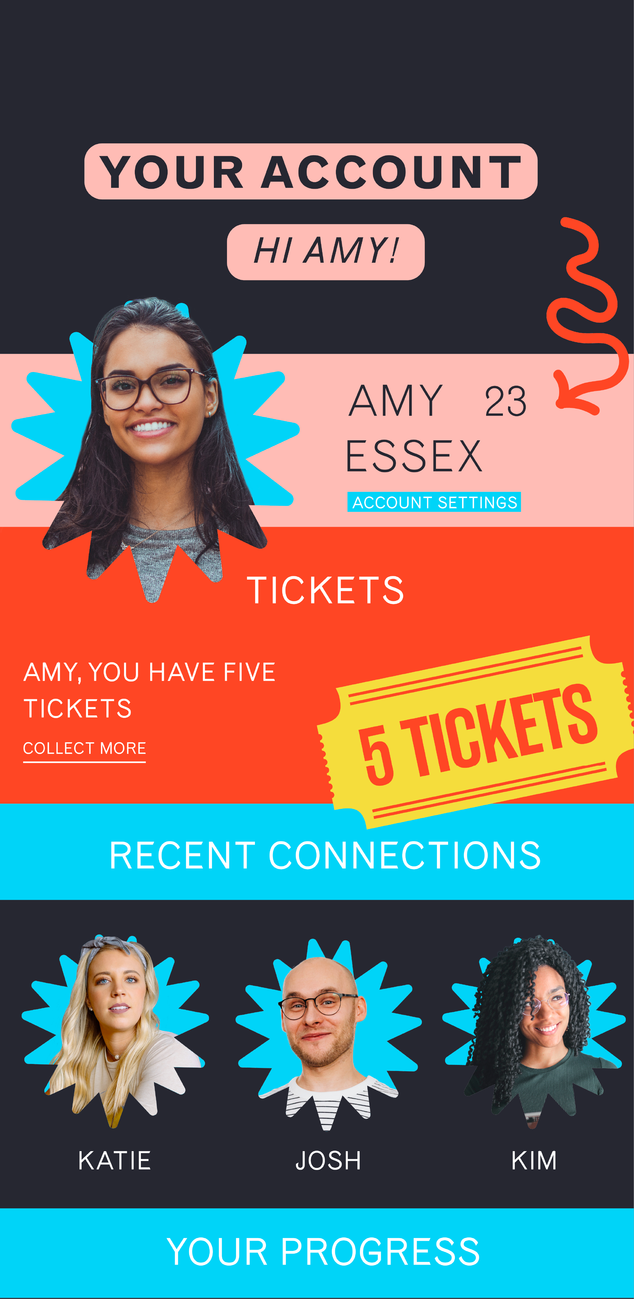 Carechums App Graphic mock up of an app page