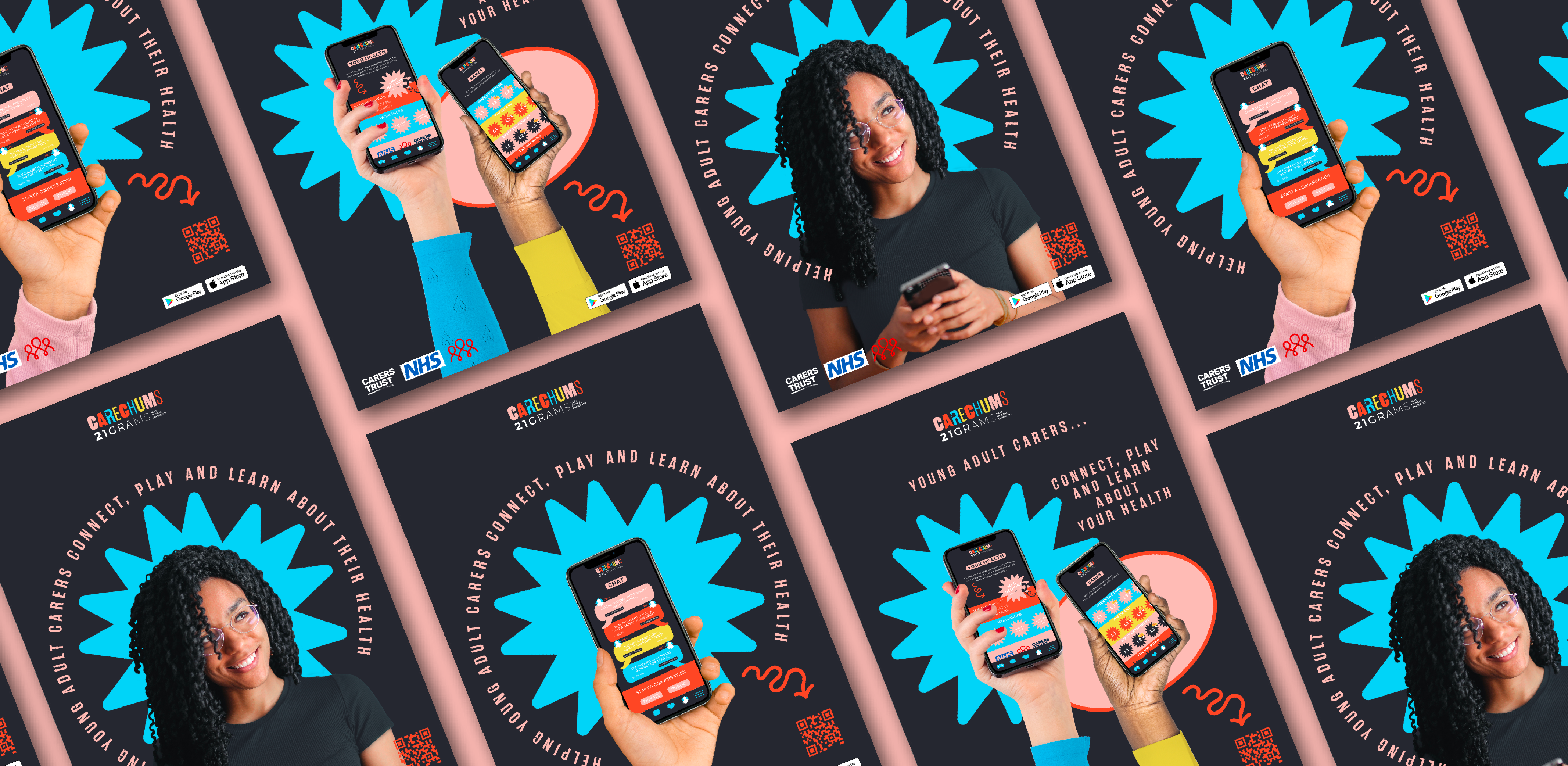 Carechums Poster Repetitive mock up of poster designs