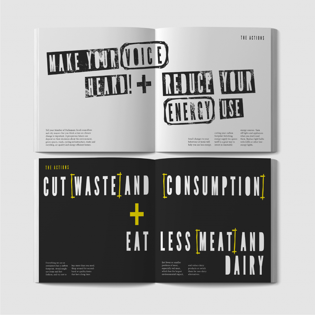 Booklet mock up featuring a typographic design