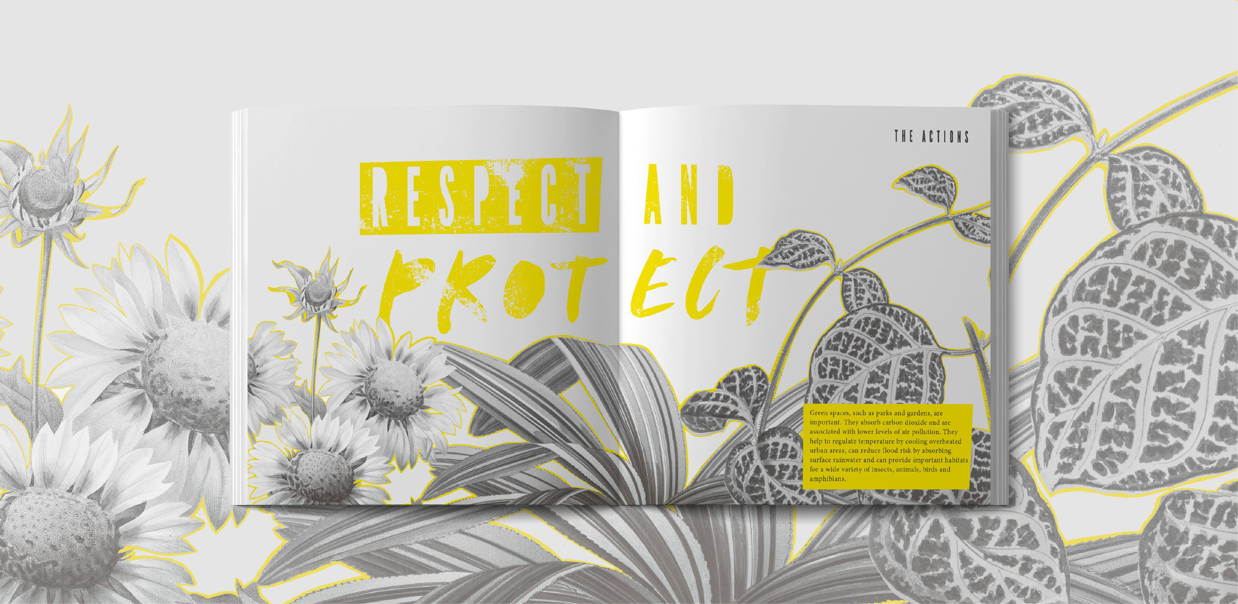 Booklet mock up featuring a typographic design