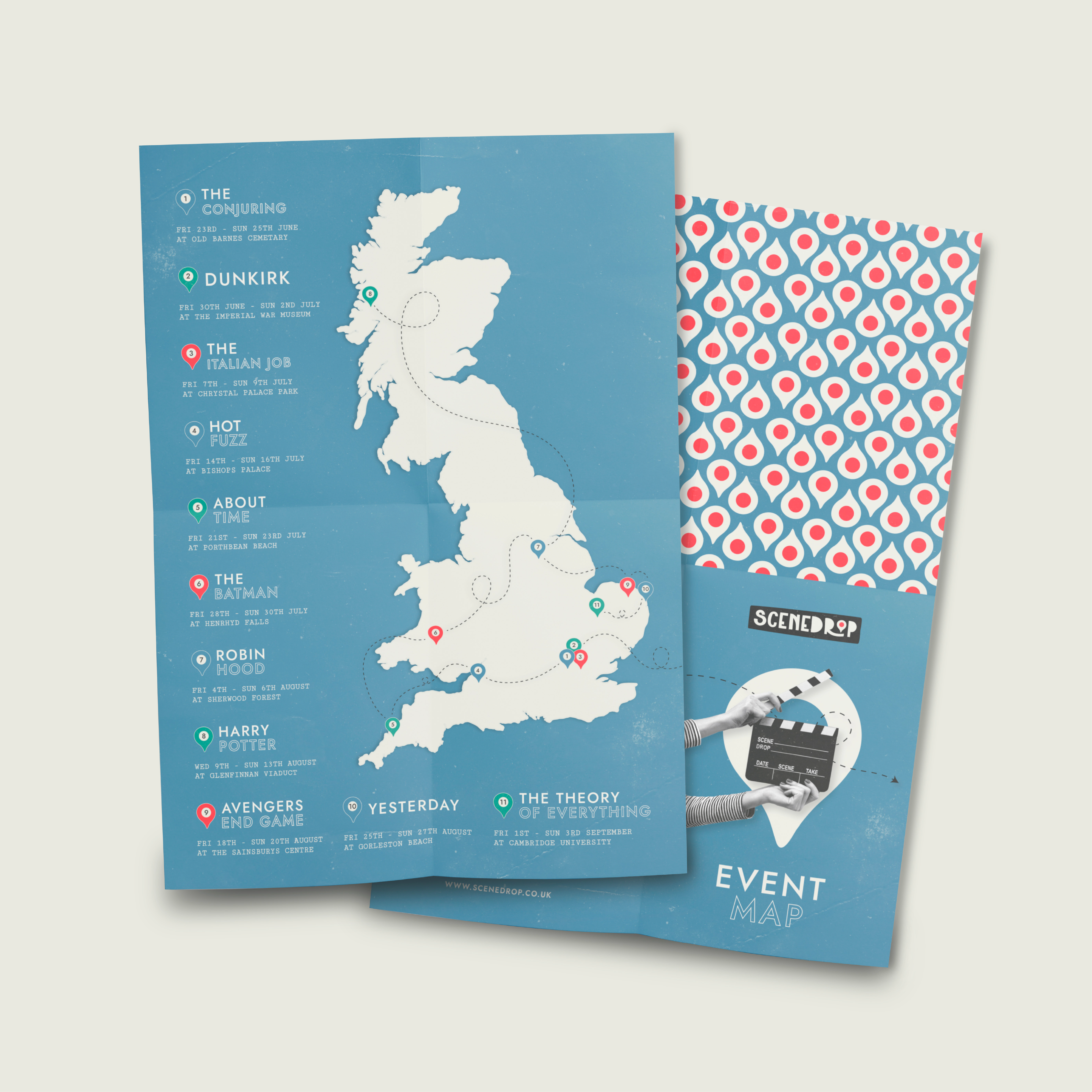 Scene Drop Cinema Map Mock up map design